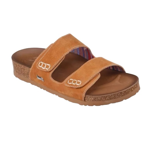 Skechers Arch Fit Granola Desert Tan Leather Sandals Women’s Size 10 Comfortable - Picture 1 of 9
